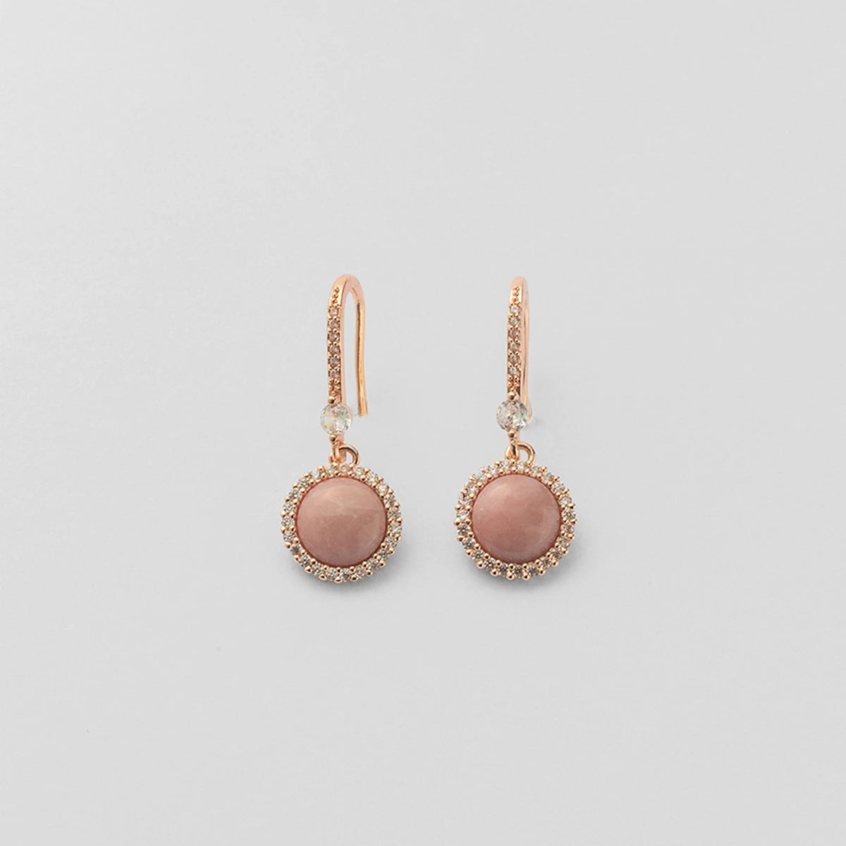 ローズクォーツ(紅石英)ピアス