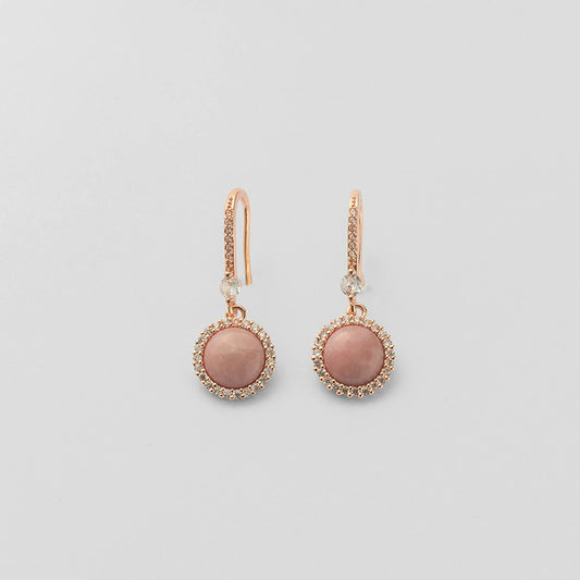 ローズクォーツ(紅石英)ピアス