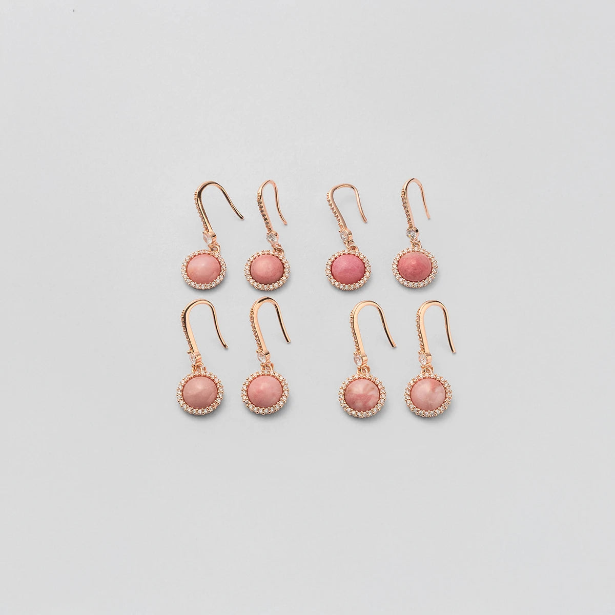 ローズクォーツ(紅石英)ピアス