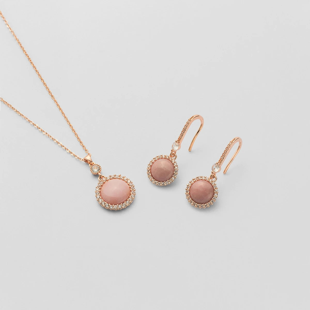 ローズクォーツ(紅石英)ピアス